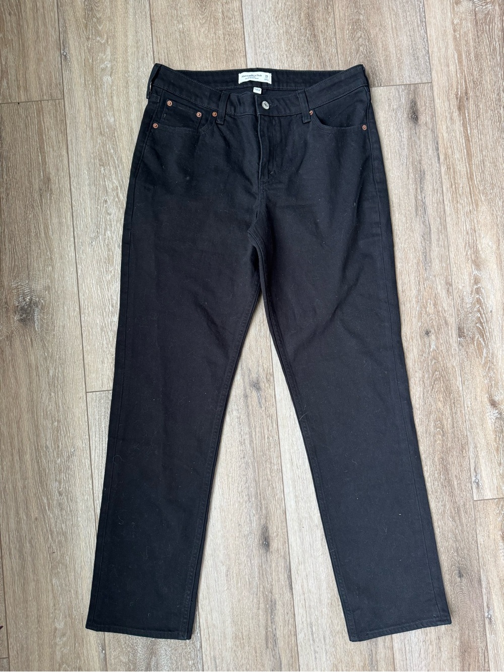 Abercrombie & Fitch Curve Love 90s Straight Jeans Black Size 29 Long